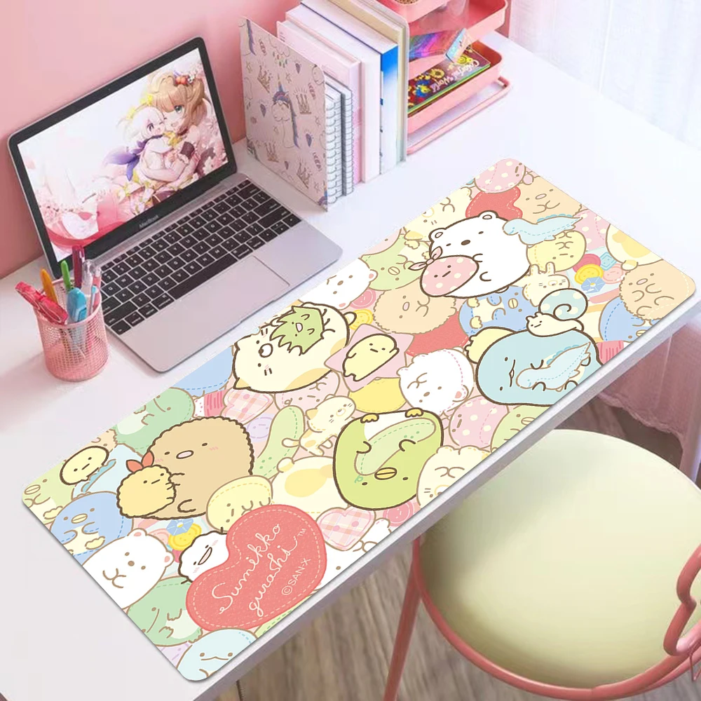

Большой коврик для мыши Sumikko Gurashi, компьютерные игровые коврики для мыши, Настольный коврик для клавиатуры, резиновый нескользящий коврик для мыши 40x90 30x80 см