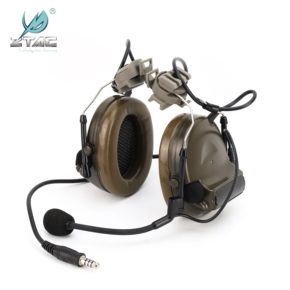 

Z-TAC Softair Military Headset Helmet Comtac II Tactical Baofeng PTT Peltor Shooting FAST Rail Adapter Tactical Headphones