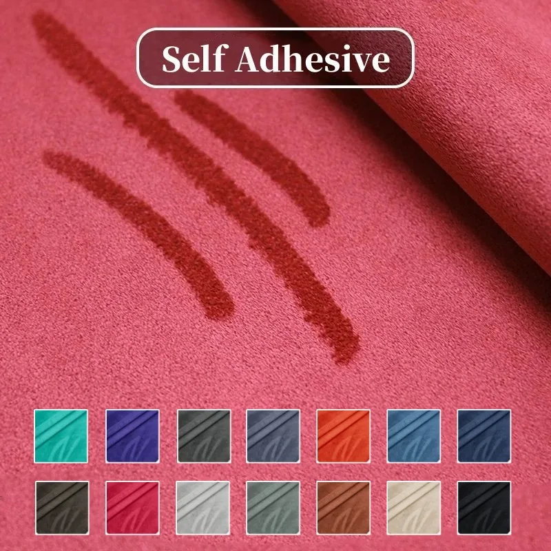 Размера плюс черный самоклеящийся замшевый тканевый кожаный липкий эластичный