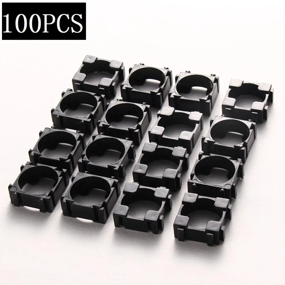 

100pcs 18650 Battery Holder Storage Box Bracket Li-ion Cell Holder Cylindrical Safety Anti Vibration Plastic Case Plastic Black