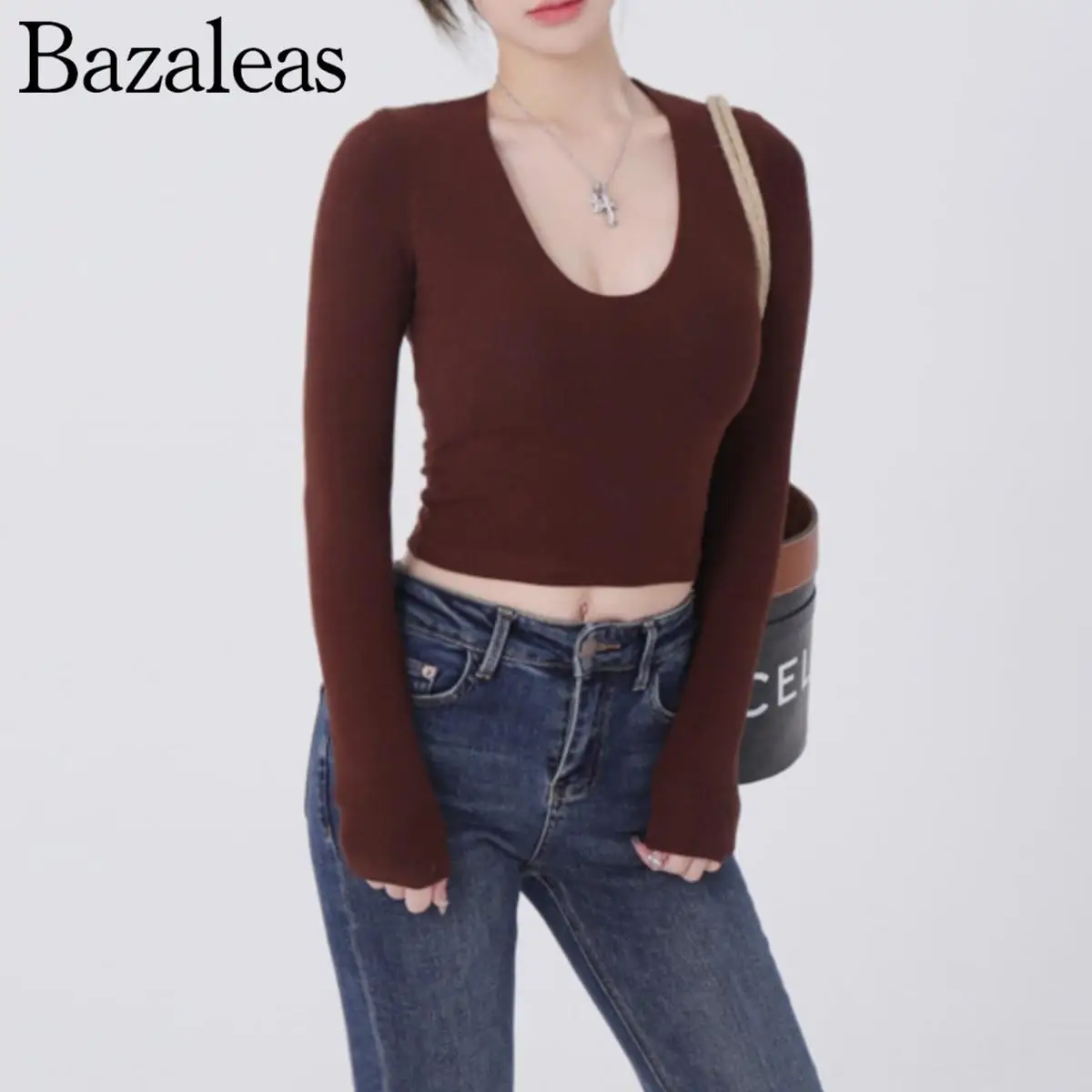 Женский трикотажный облегающий Топ Y2k 2023