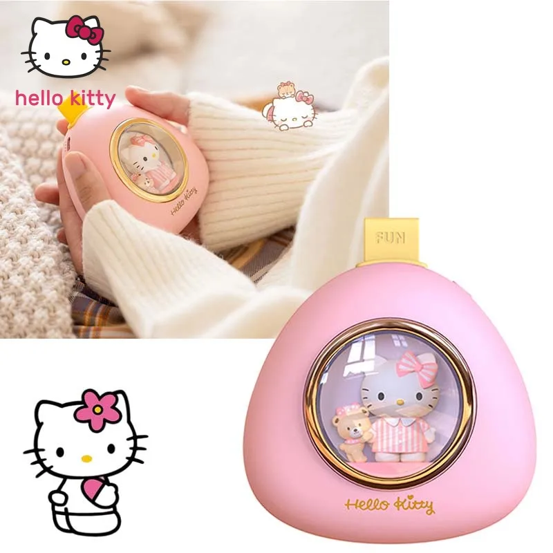 

10000mAh Hello Kitty Warm Hands Power Bank Anime Cinnamon OL Girl Portable Power Bank with Night Light Winter gift