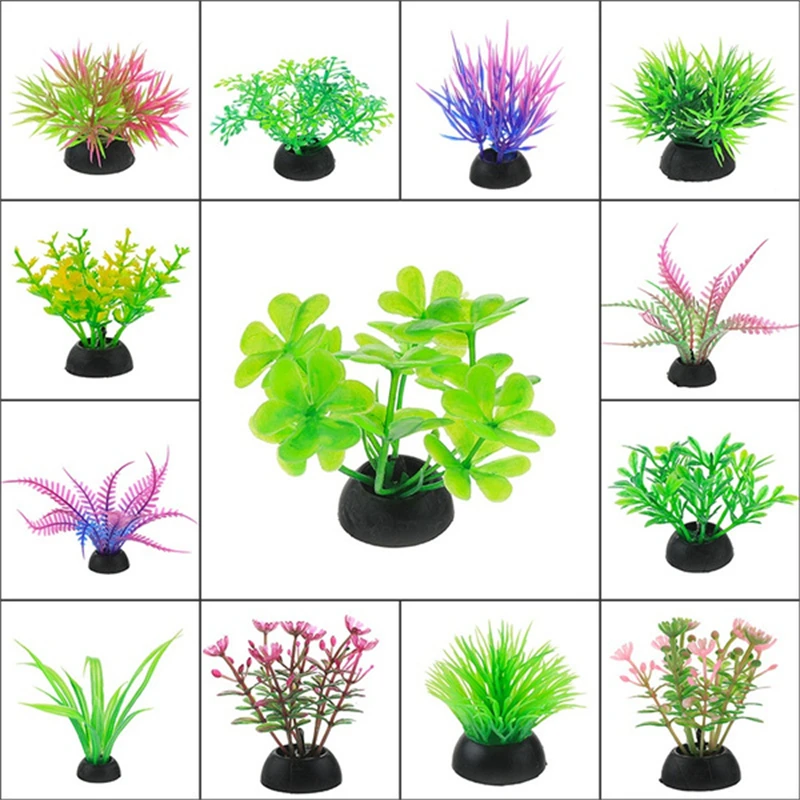 

5PCS 8 Styles Plastic Aquarium Decorative Simulation Artificial Daffodil Plant Fish Tank Decoration Fake Aquatic Plants