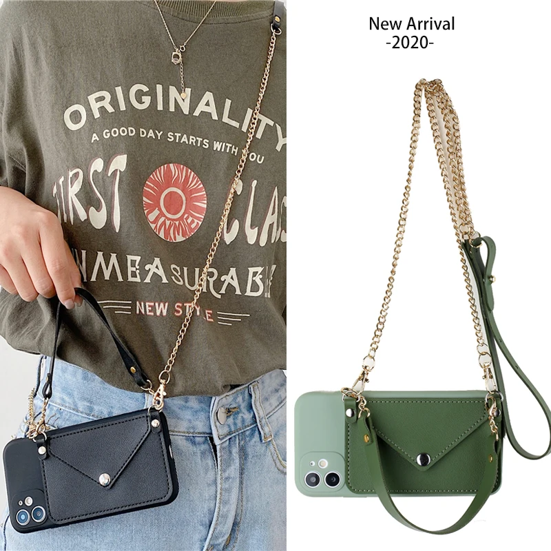 

Portable Crossbody Chain Wallet Phone Case for Samsung S23 Ultra S21 FE S20 FE A53 A23 A33 A73 A13 A14 A24 A34 A54 Soft Cover