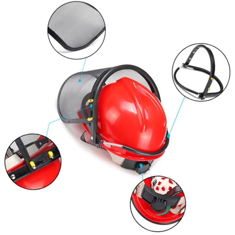 

Outdoors Chainsaw Helmet Mesh For Lawn Mower Trimmer Mask Brushcutter Plastic+Mesh Flying Objects Red+Black Safety