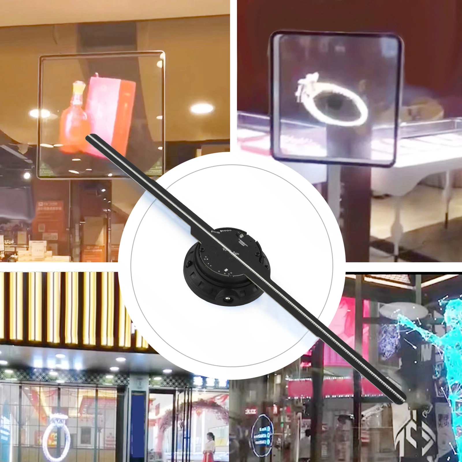 42 см 3D веер голограмма проектор невооруженным глазом светодиодный знак