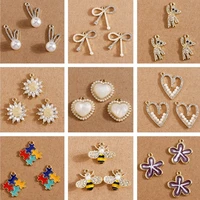4pcs elegant crystal heart bear star charms for drop earrings bracelets pendants necklaces keychain diy jewelry making accessory
