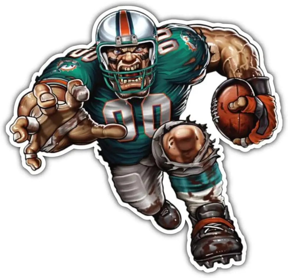

Dolphin Football Miami Running Mascot Car Bumper Sticker Decal