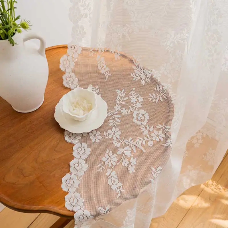 

Шифоновая занавеска glsue белая цветочная