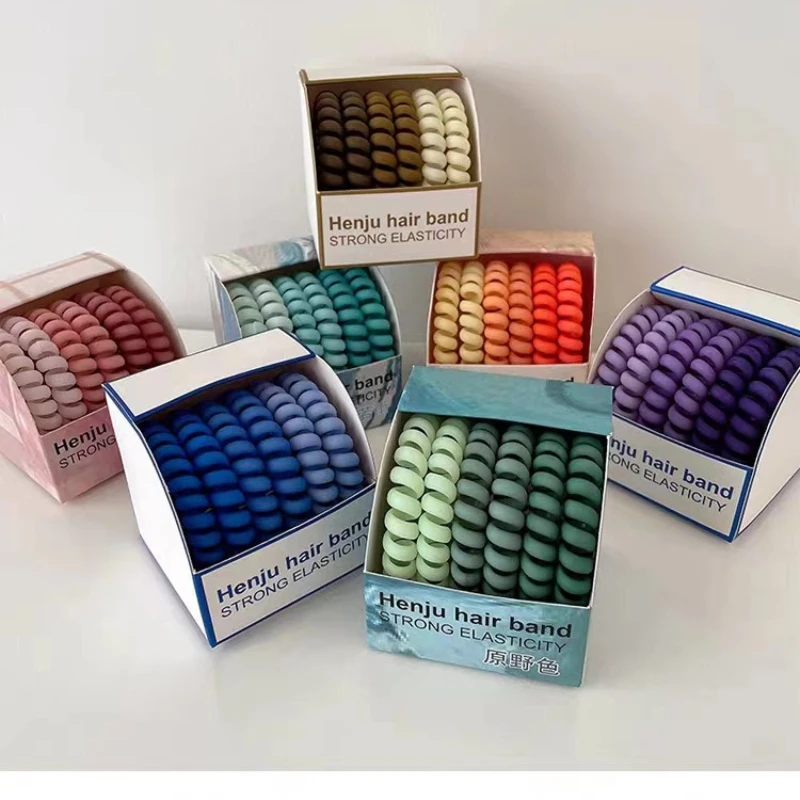 6 шт./коробка эластичные силиконовые запястья для прически конский хвост