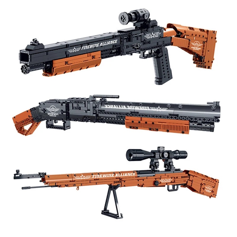 

Assault Rifle AK47 Machine Gun Sharpshooter 98K Sniper Rifle Building Blocks Toys Model Firearms Mechanical Series