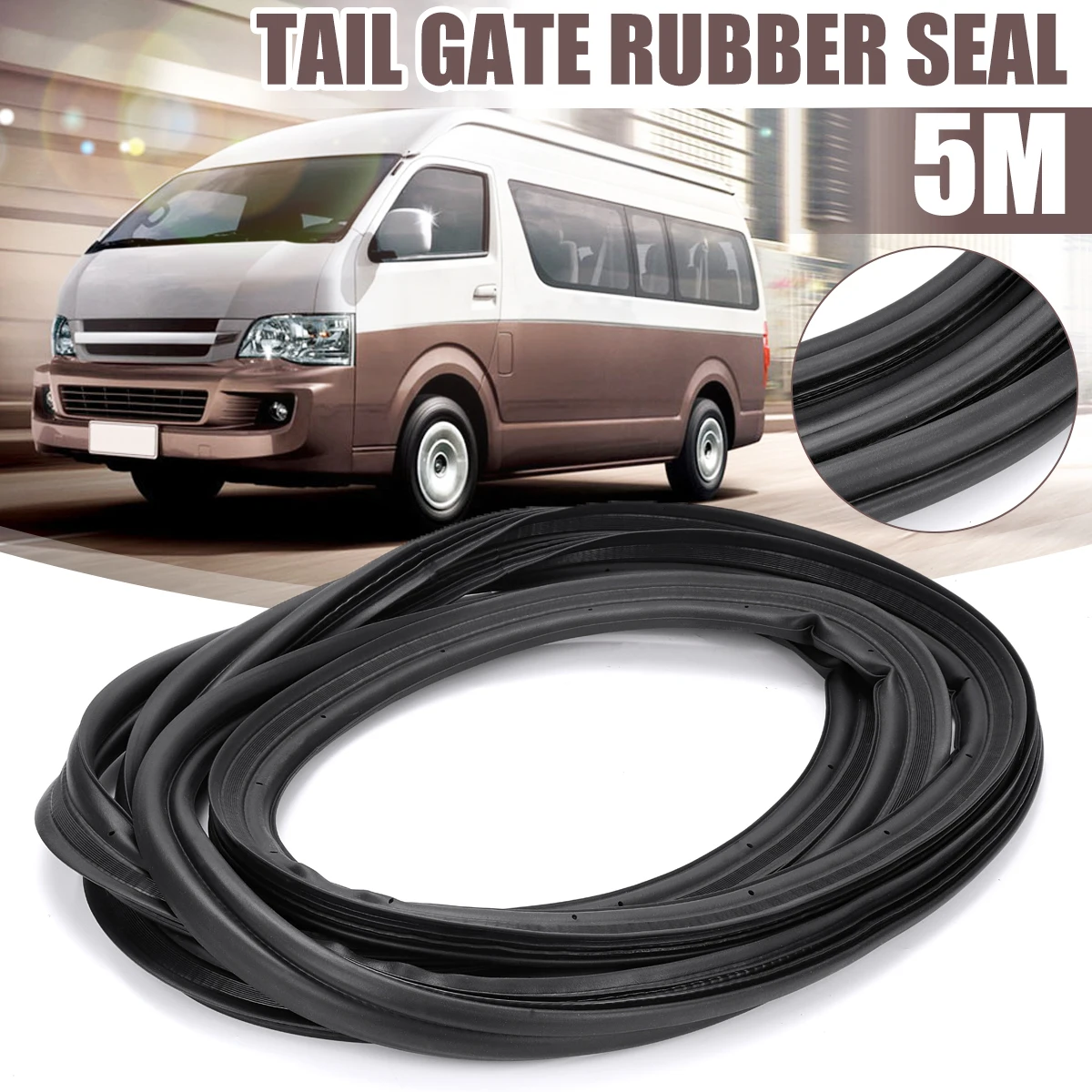 5M Rear Tail Gate Rubber Seal Strip For Toyota Hiace Low Roof 2005 2006 2007 2008 2009 2010 2011 2012 2013 2014 2015 2016 2017