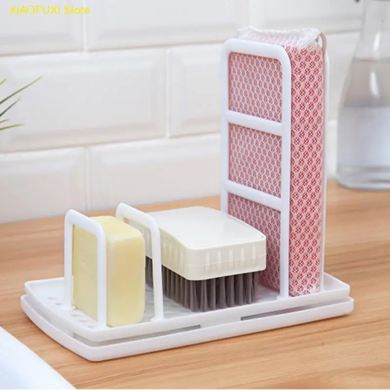 

Multi-Function Kitchen dish drying rack Desktop Rag Rack Dish Cloth Drain Free Punching Sponge Soap Shelf Storage dish rack
