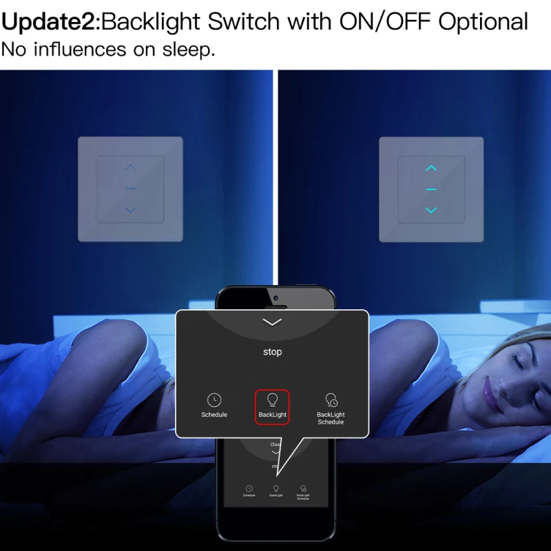 Aubess WiFi Smart Curtain Switch Touch Design For Motorized Curtains And Roller Blinds Work With Tuya SmartLife App Alexa Google |
