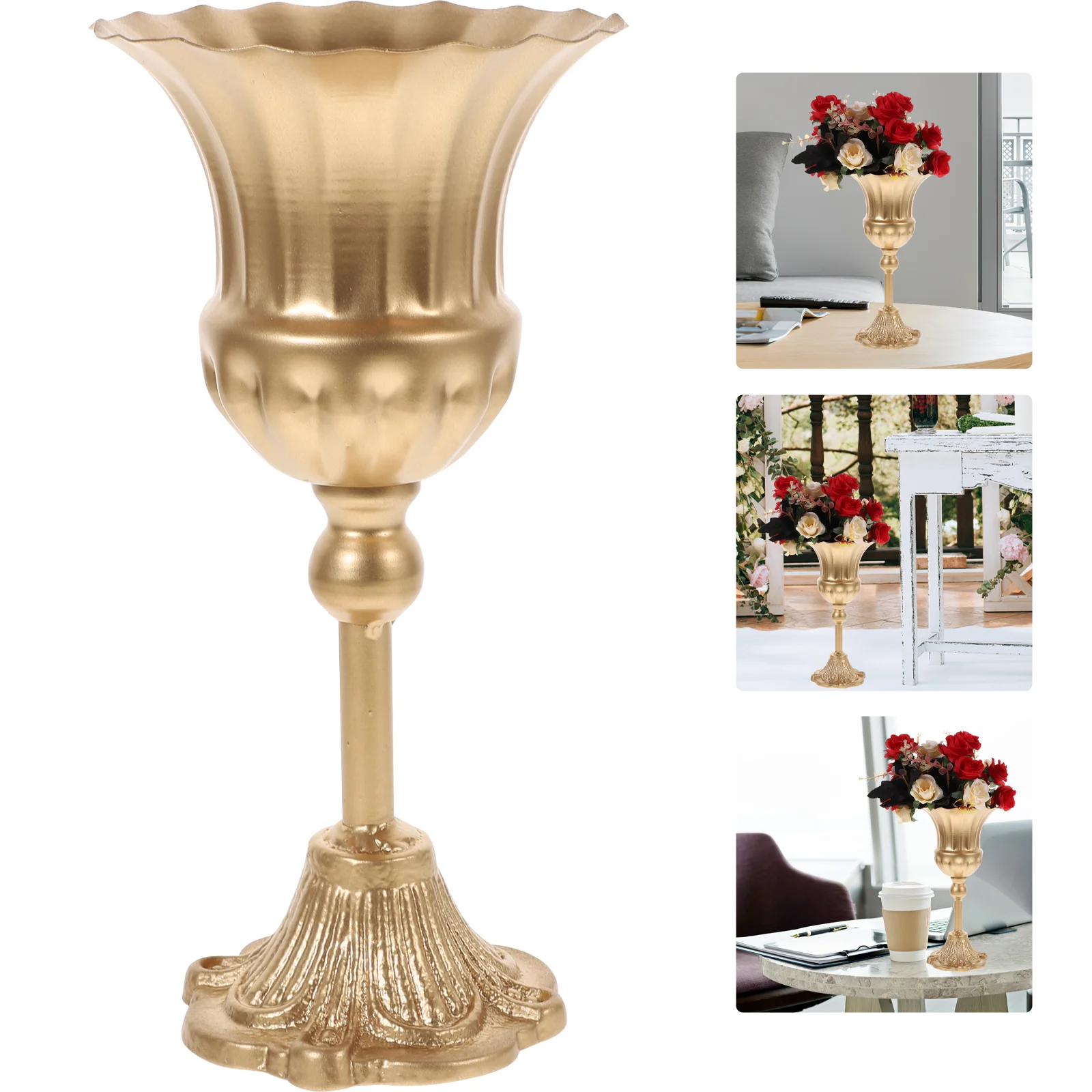 

Vase Flower Wedding Stand Metal Centerpieces Planter Centerpiece Trumpet Table Jug Bouquet Urn Floor Vases Tabletop Flowers