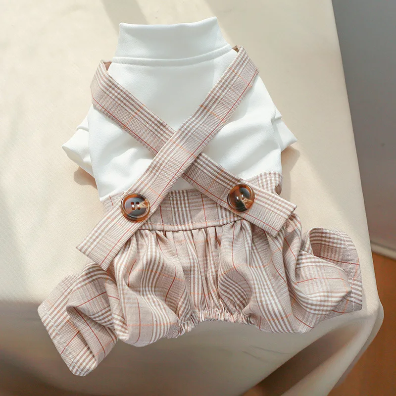 Модная одежда для собак новинка 2020 пальто брюки цвета хаки с белой рубашкой