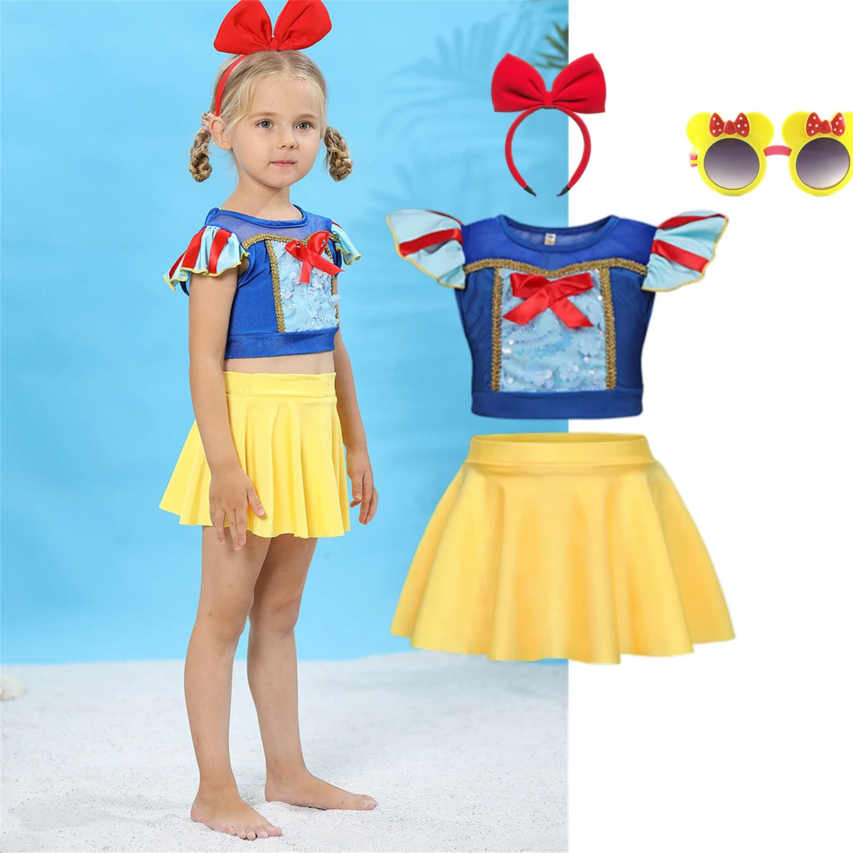 Купальник для девочек Disney Белоснежка Эльза Анна бикини купальный костюм пляжная