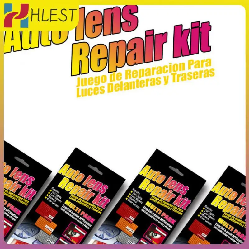 

Car Lights Crack Repair Film Polish Diy Grid Pattern Car Auto Lens Repair Kit Universal Crack Repair Red Amber Car Accessories