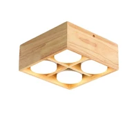 nordic style solid wood bile lamp square 7w surface mounted led ceiling downlight gx53 dust proof and insect proof grille light