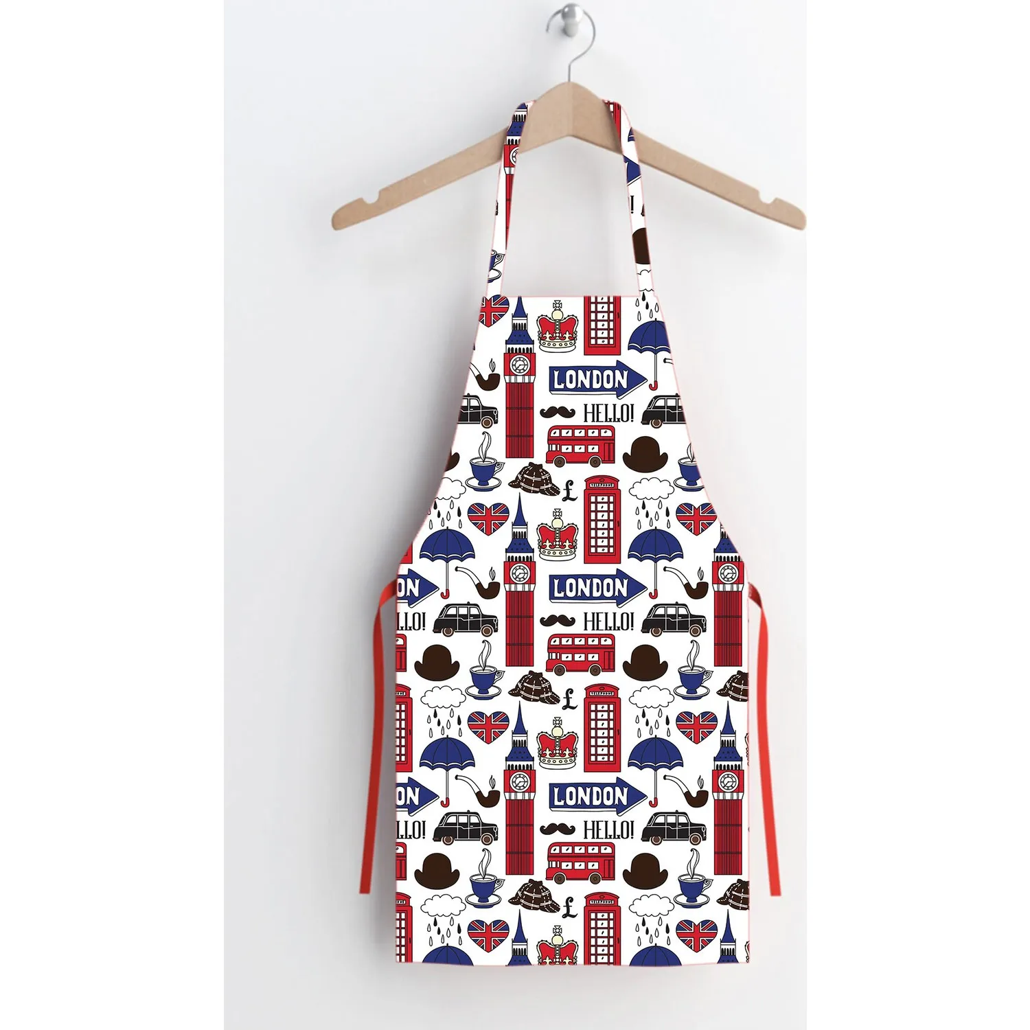 

Ays Home London Pattern Stain-resistant Kitchen Apron 100 Polyester Water Resistant First Class Quality Texture Vivid Design