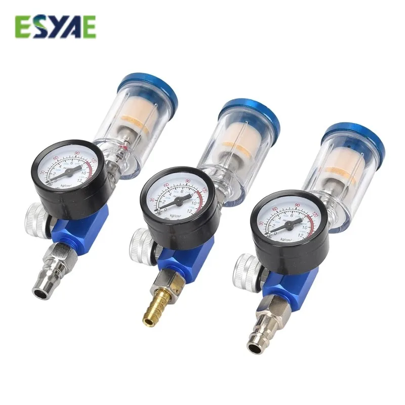 

Spray Gun Air Regulator Gauge In-line Oil Water Trap Filter Separator JP/EU/US Adapter Pneumatic Tools For Airbrush