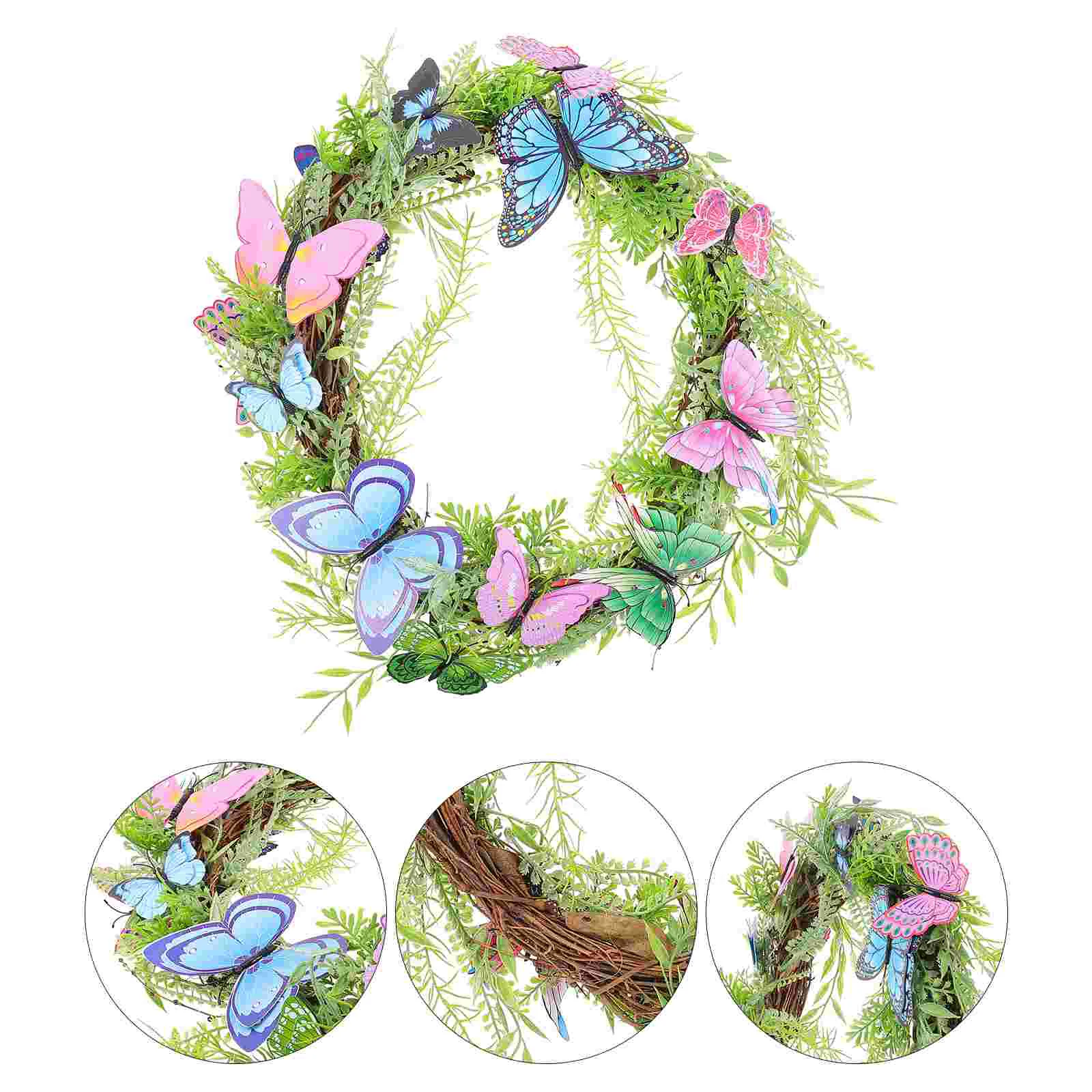 

Door Wreath Butterflies Flower Wreath Front Door Wreath Door Hanger Wreaths for Indoors Wedding Wreath
