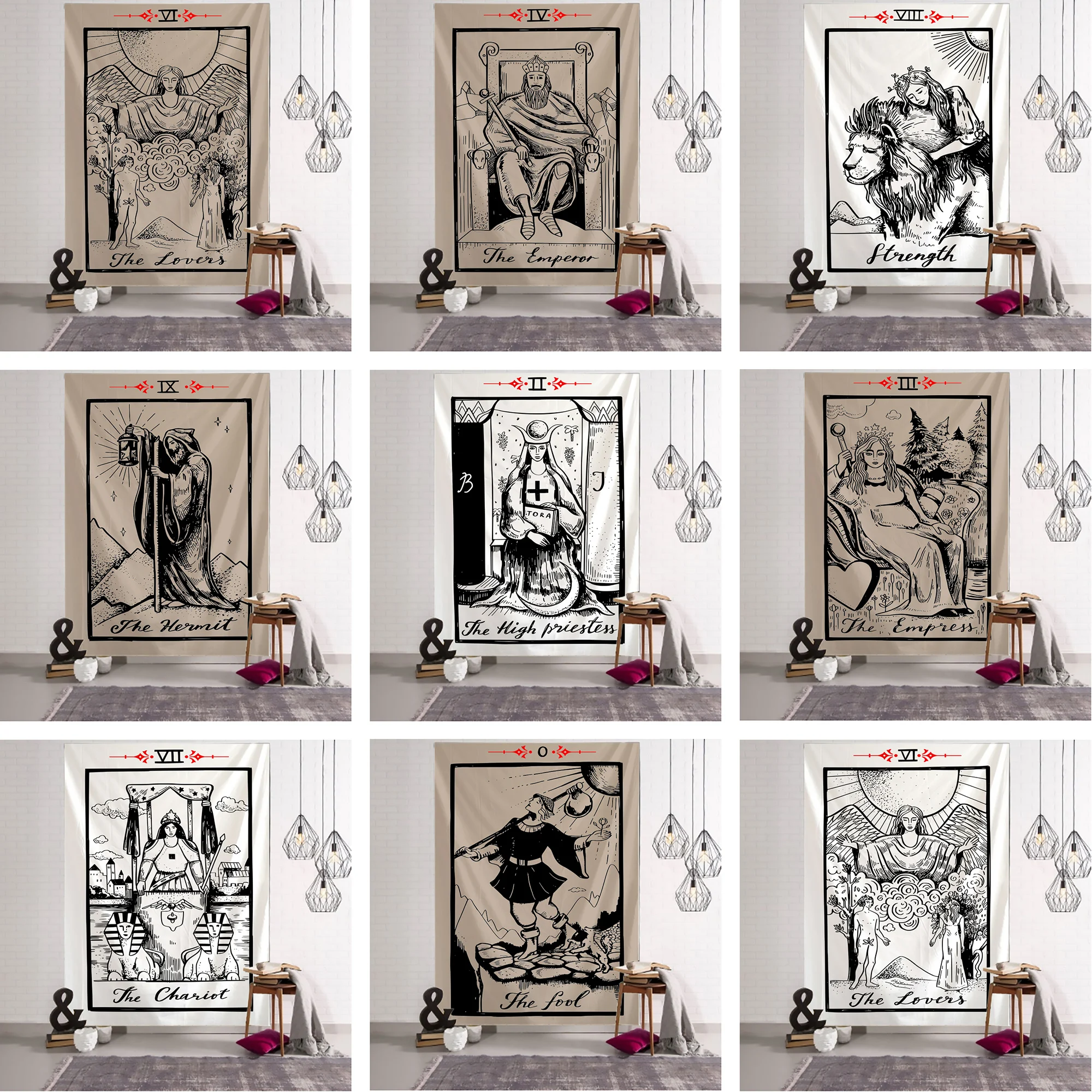 

Гобелен Tarot, настенное украшение, хиппи, пляжный плед, ковер, солнце, луна, гобелены, богемное домашнее искусство, психоделический Декор
