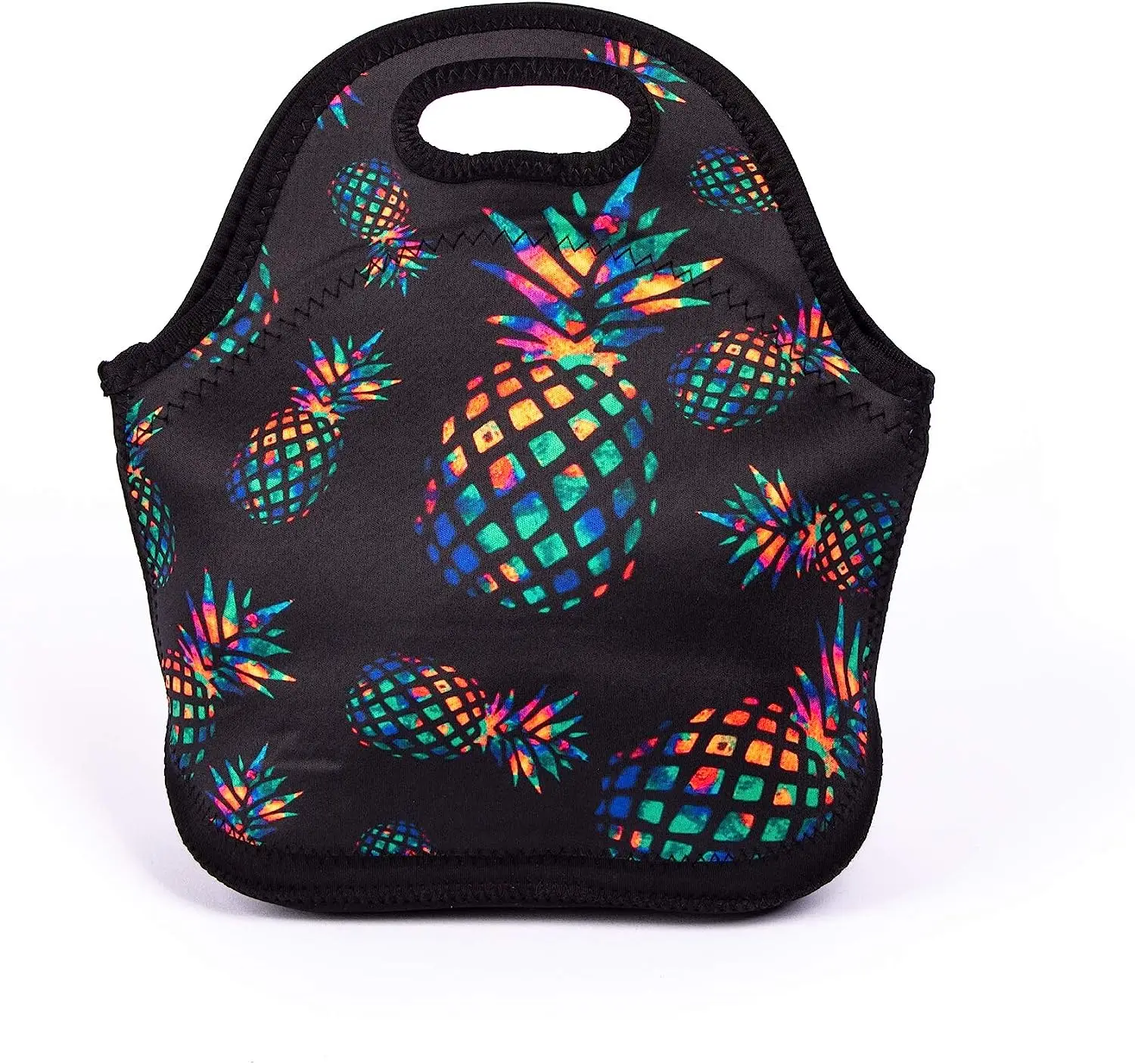 

Neoprene Lunch Bag Colorful Pineapples Lunch Bags for Women Kids Girls Men Teen Boys Insulated Waterproof Lunch Tote Pineapple