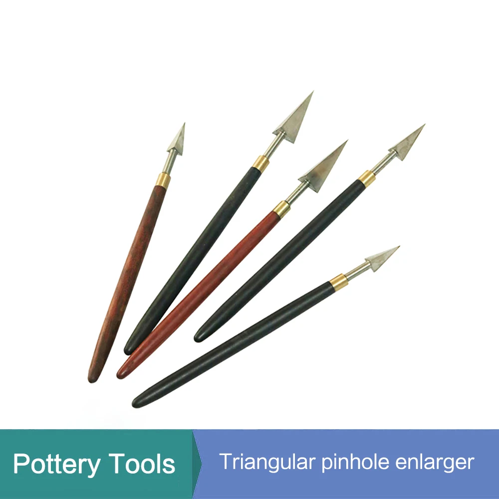 

Перфоратор для отверстий в керамическом чайнике, инструмент для увеличения отверстий, треугольный перфоратор для отверстий в глине с дерев...