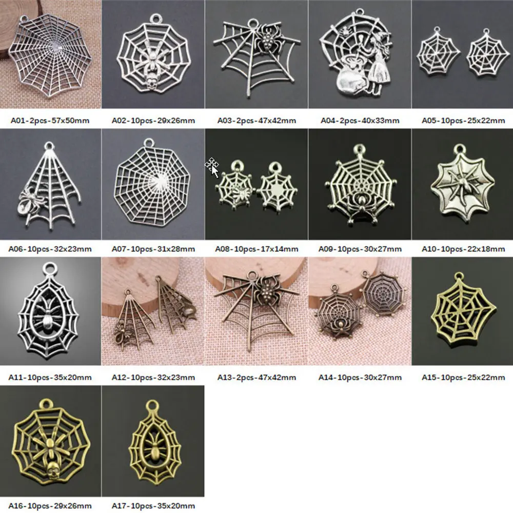 

New Arrival Spider Web Charms For Jewelry Making Gifts For Women
