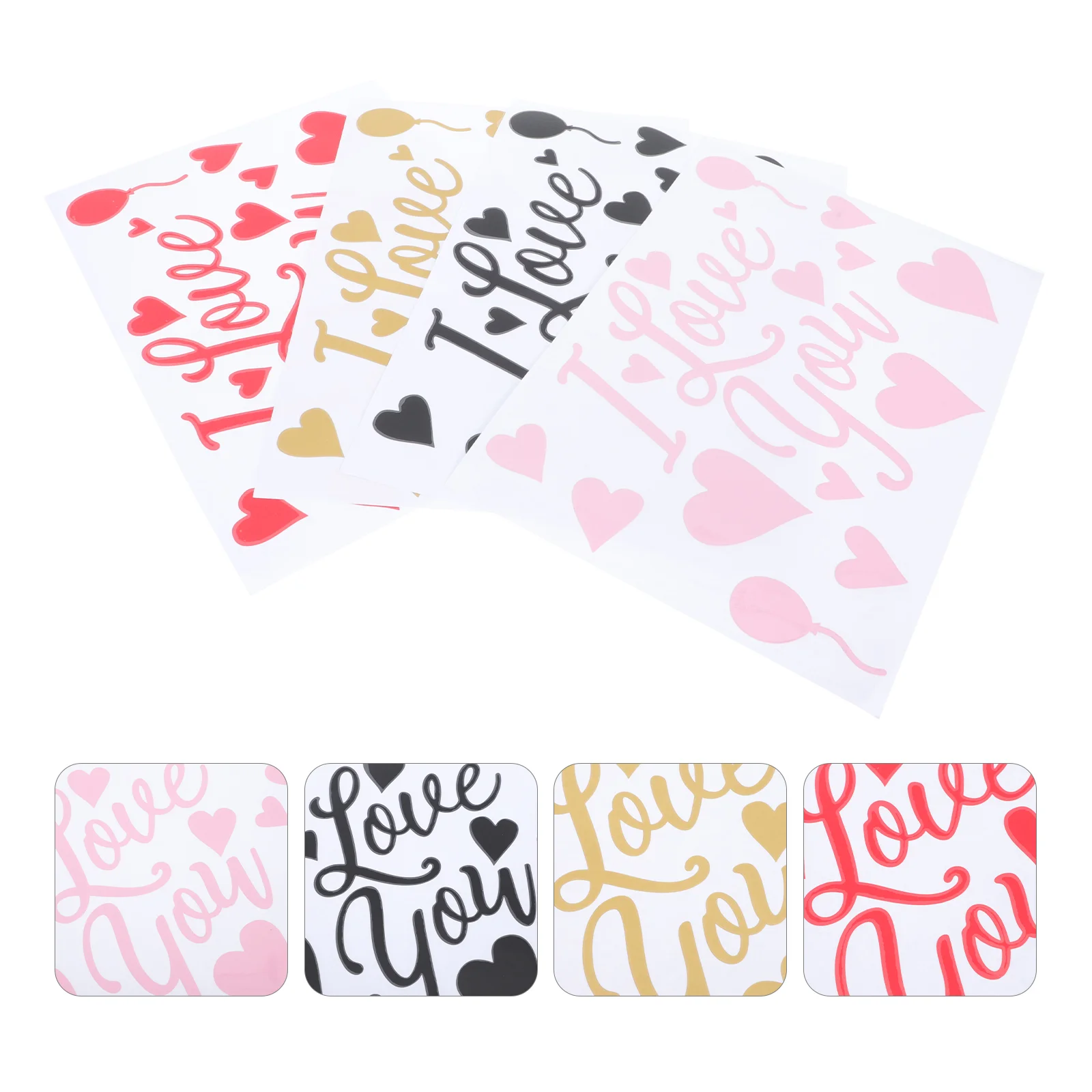 

8Pcs Valentine's Day DIY Balloon Stickers PVC Balloon Decals Party Supplies