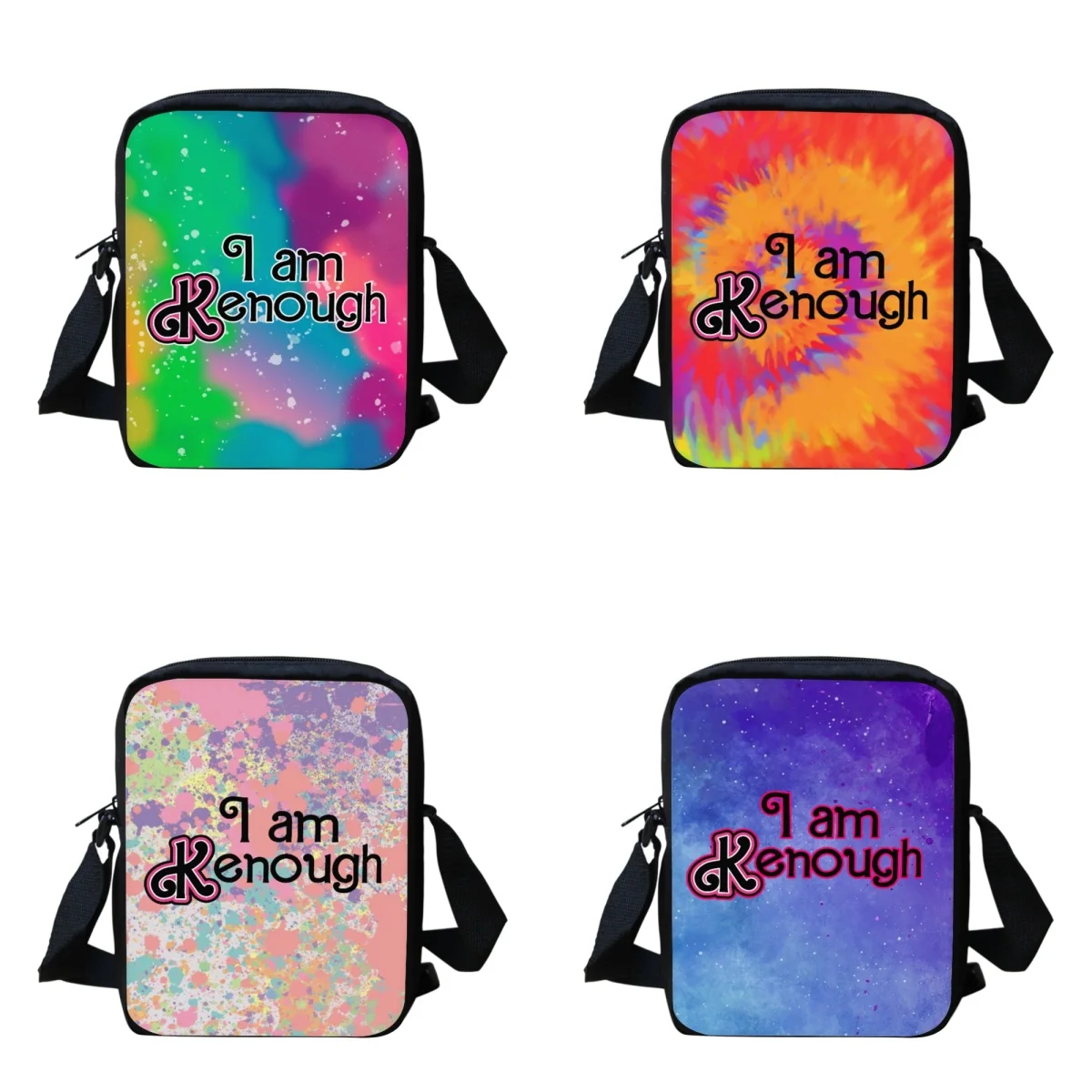 

Fashion I am K enough Design Crossbody Bag for Women Mens Classic Casual Shoulder Bookbag Ladies Portable Small Messenger Bag