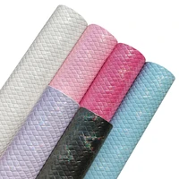 holographic iridescent weave texture faux leather fabric sheet for bow bag decorative box craft diy shiny leatherette 30135cm