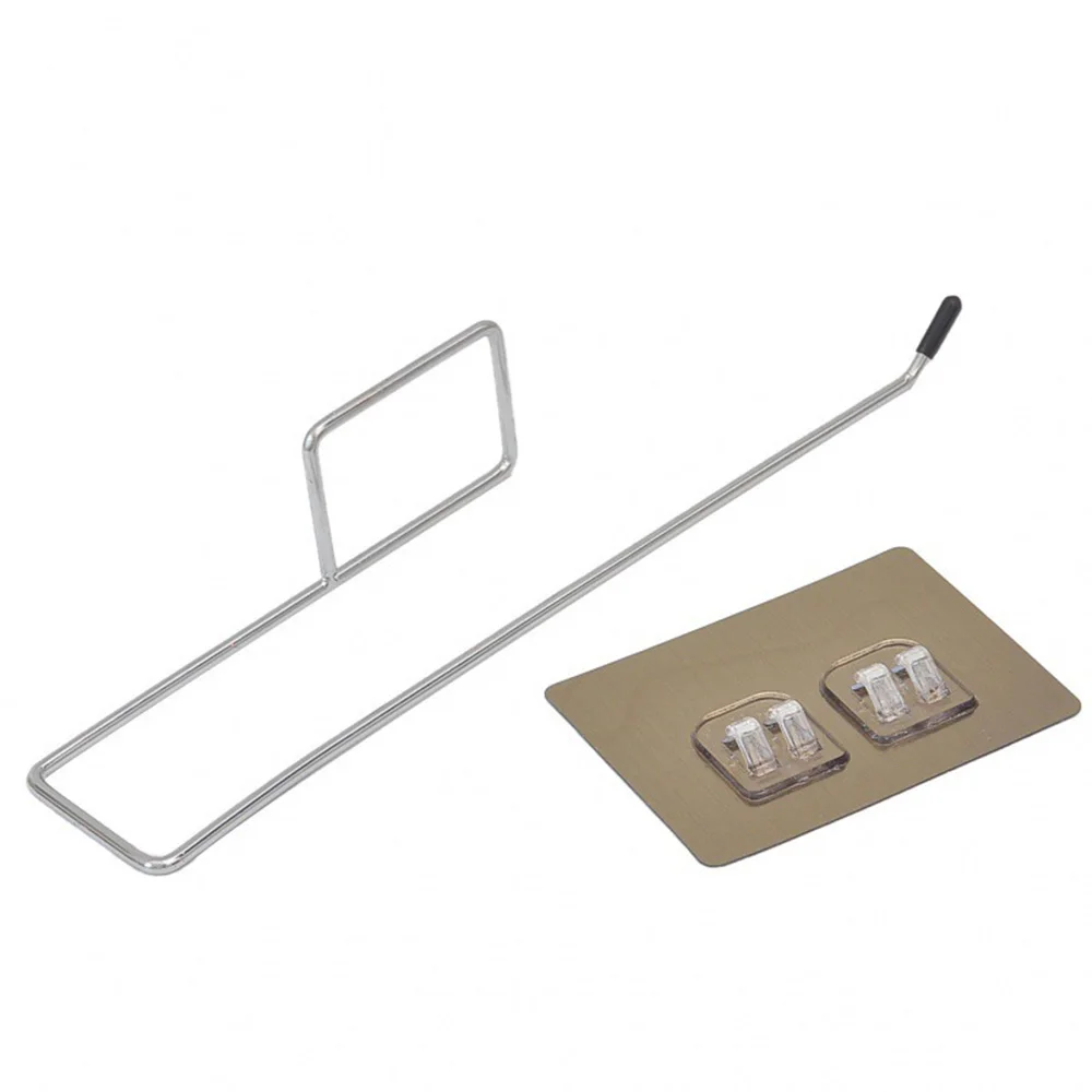 

1 Pcs Wall Hook Sticker Non-Punched Stainless Steel Strong Hooksrag Holder Disposable Lazy Paper Towel Holder Kitchen Rag Holder