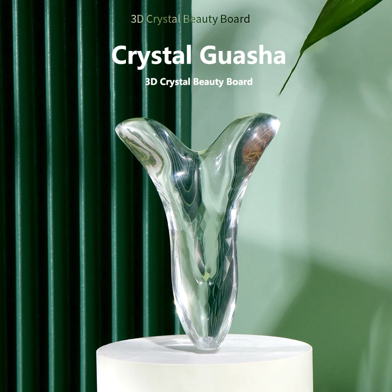 Прозрачная кристаллическая пластина Guasha Y-образная лифтинг лица против морщин