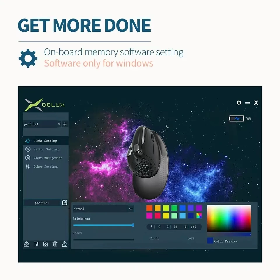 Мышь Вертикальная Delux M618XSD Seeker 4000DPI съемная