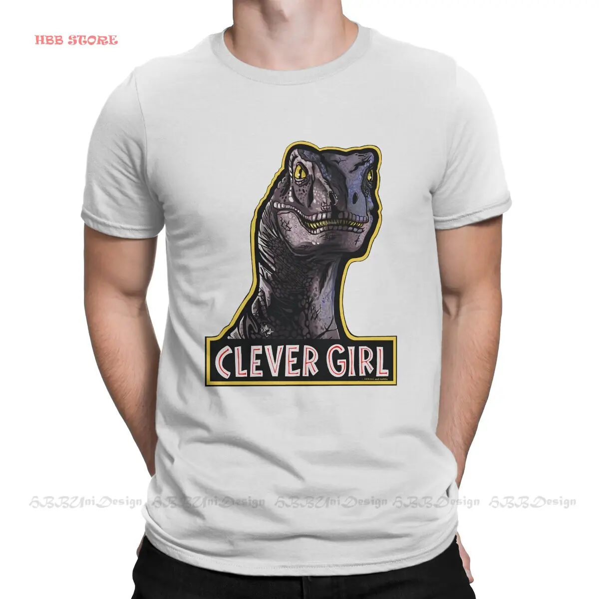 Clever Girl Raptor O Neck TShirt Jurassic Park Dinosaurs Film Fabric Original T Shirt Men Clothes New Design Big Sale