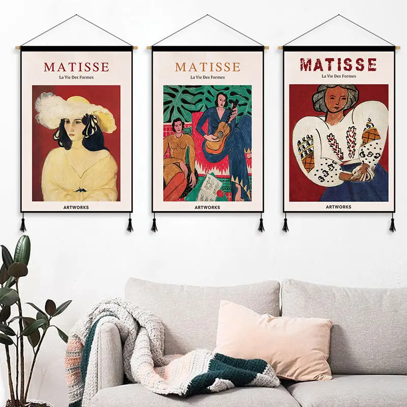 

Matisse Oil Painting Tapestry Living Room Bedroom Dormitory Room Makeover Ins Hanging Cloth Electric Meter Box Decorative Poster