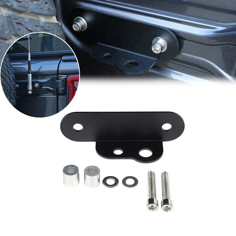 

Car Tailgate Hinge Antenna Holder for Jeep Wrangler JL 2018 2019 2020 2021 2022 2023 2/4 Doors External Accessories Iron Black