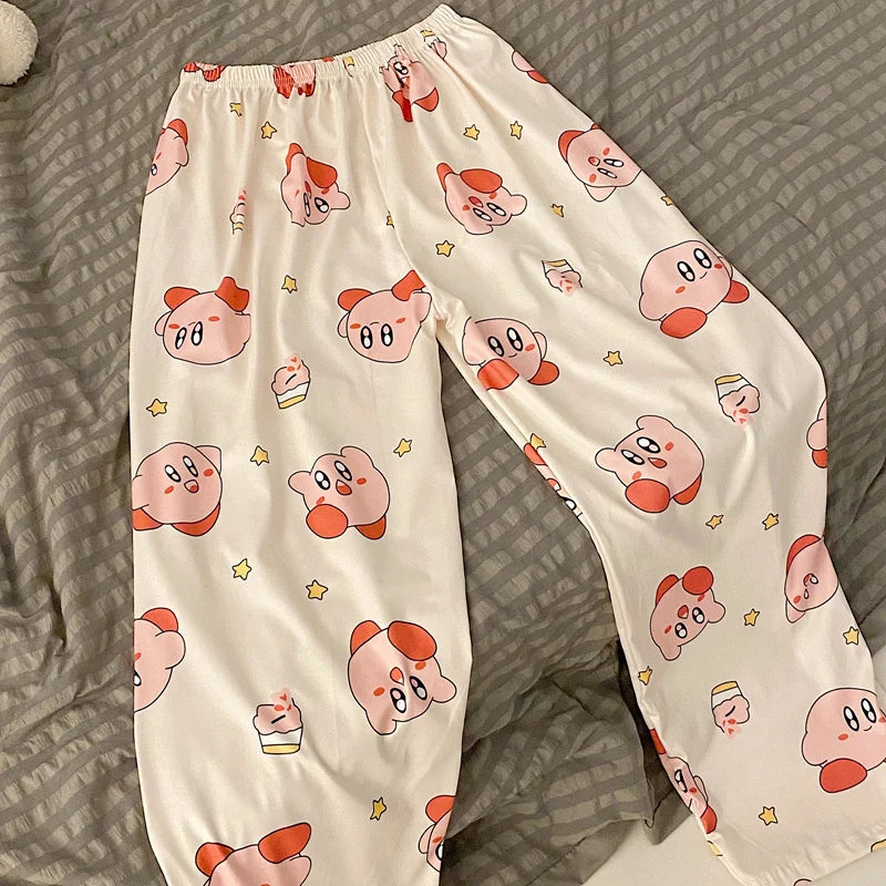 

New Anime Game Star Kirby Loose Pants Pyjama Trousers for Women Summer Loungewear Kawaii Sleepwear Home Sleep Pants Spring Gift