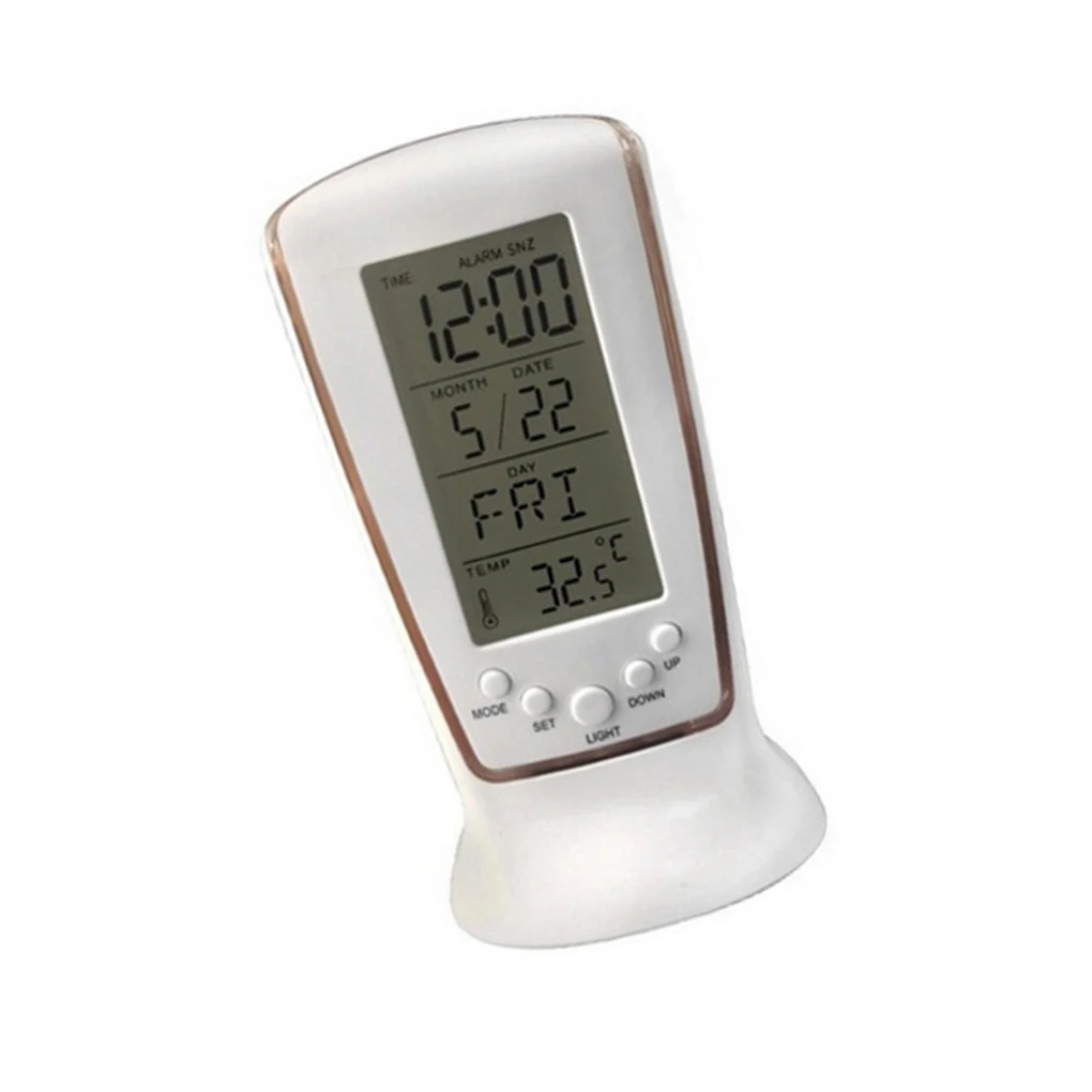 

Alarm Clock LED Temperature Calendar Display Watch Table Digital Electronic Desktop Clocks Night Light Kids Timer