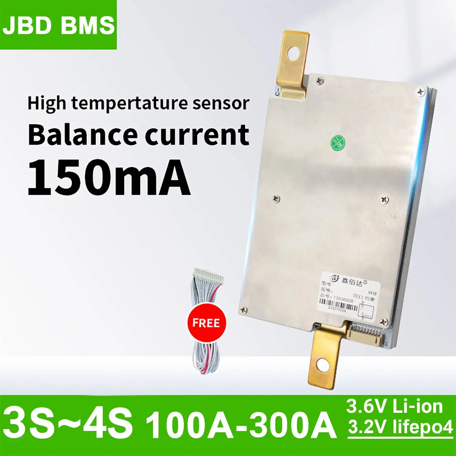 

JBD BMS 4S Lifepo4 100A 120A 150A 200A 250A 300A 3S 12V Liion Bms для литиевой батареи, та же порт баланса защиты печатной платы