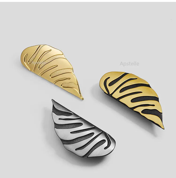 

Black Gold Leaves Creative Cabinet Handles Furniture Handles Leaf Handle Drawer knobs Wardrobe Door handles