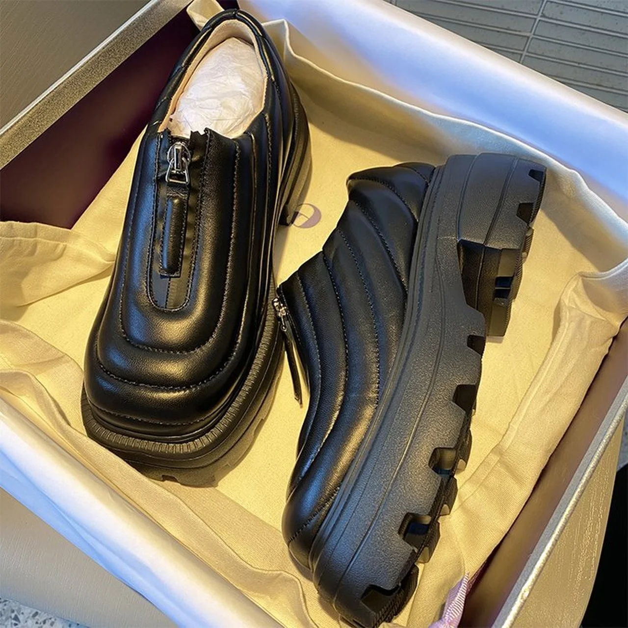 

Women's single shoes casual thick-heeled shoes British style thick-soled small leather shoes autumn fashion women's shoes 2022