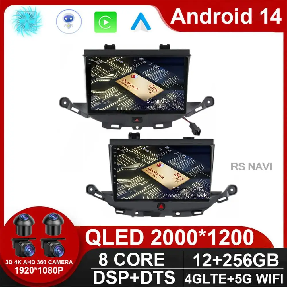Android 14 Carplay Auto WlFl + 4G для Opel Astra K 2016-2020 Автомагнитола мультимедиа avideo плеер