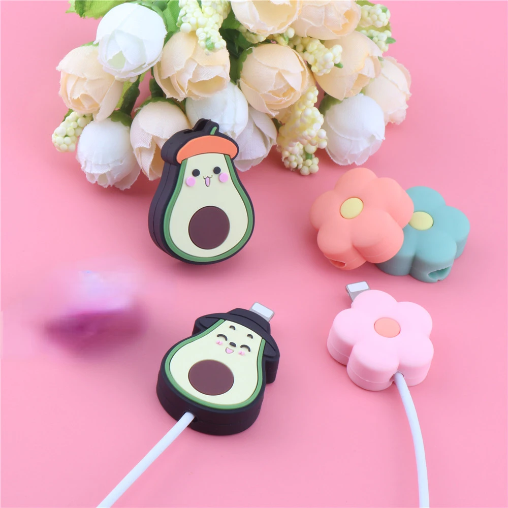 

Cute Protector Cable Charger Animal Cable Bite Silicone Anime USB Cable Protector Winder Cartoon Organizer For IPhone Line