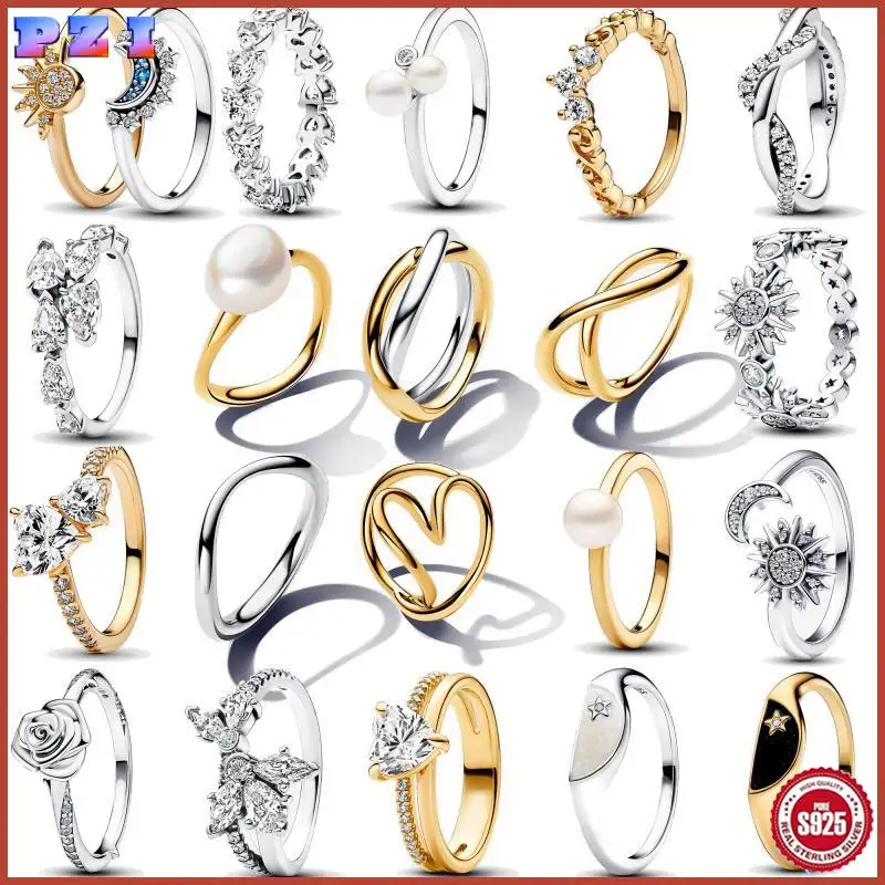 Новинка 2025 кольцо из стерлингового серебра S925 с жемчугом и розой Love подарок для