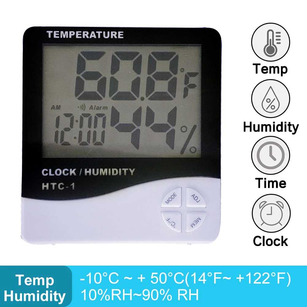 

New Digital Indoor Thermometer Hygrometer With Alarm Temperature Humidity Meter With LCD Display Memory Function For Home Office