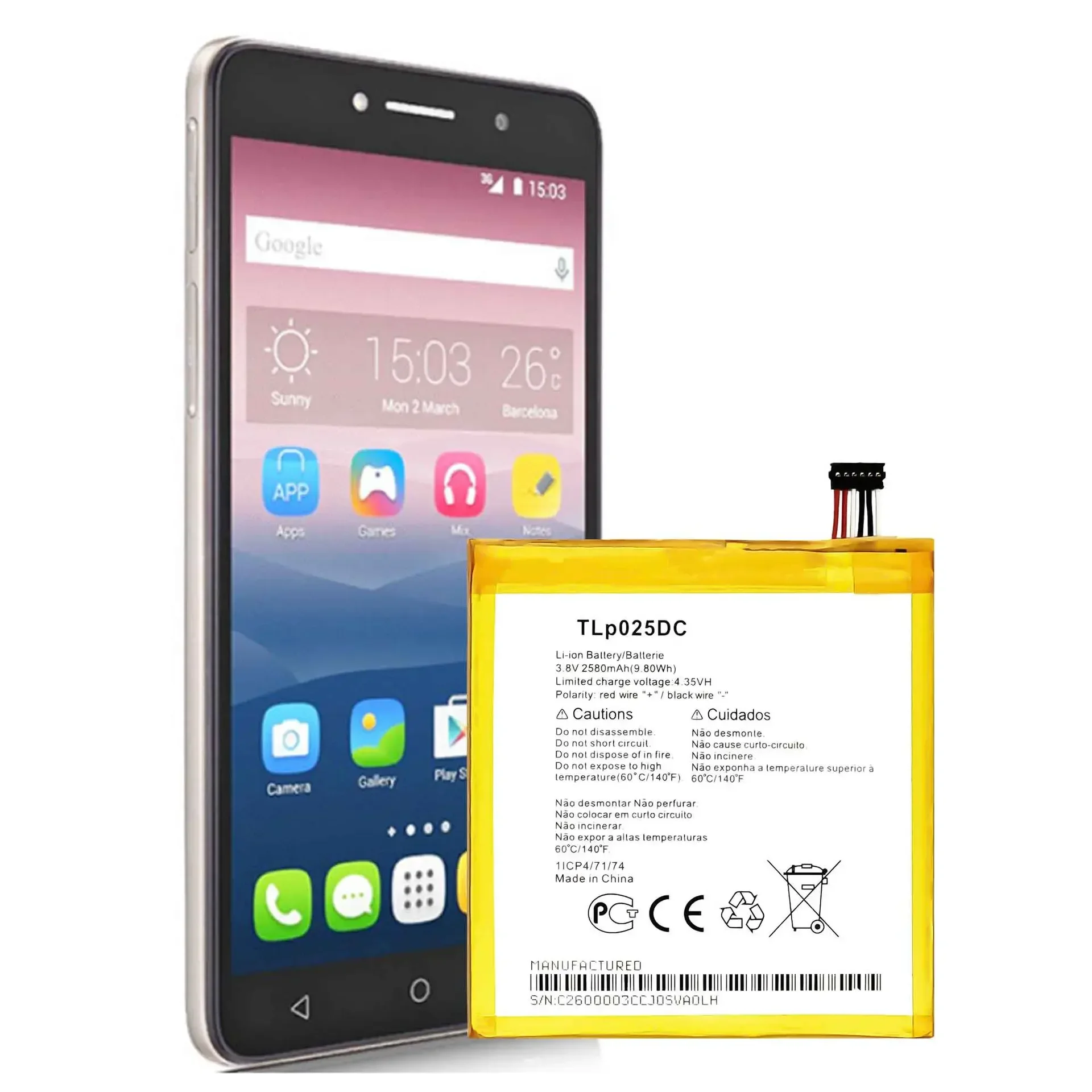 TLp025DC Высококачественная сменная батарея для Alcatel Pixi 4 6 0 OT-8050 8050E 8050D 9001 9001X 50980