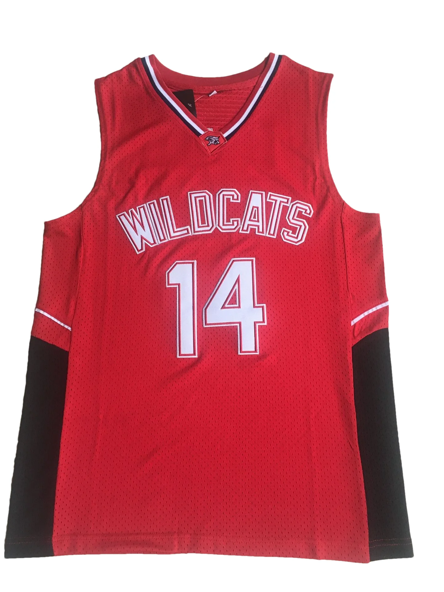 Zac Efron Troy Bolton East High School Wildcats No 14 красный белый цвет баскетбольная майка в стиле
